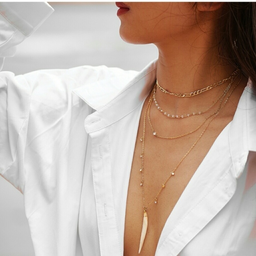 14K Layered Bohemian Goddess Necklace